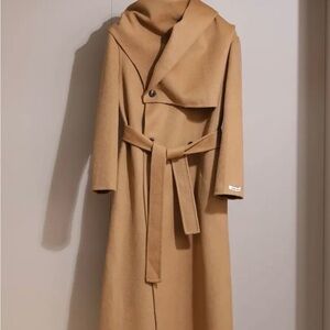 Elegant Tan Women Overcoat